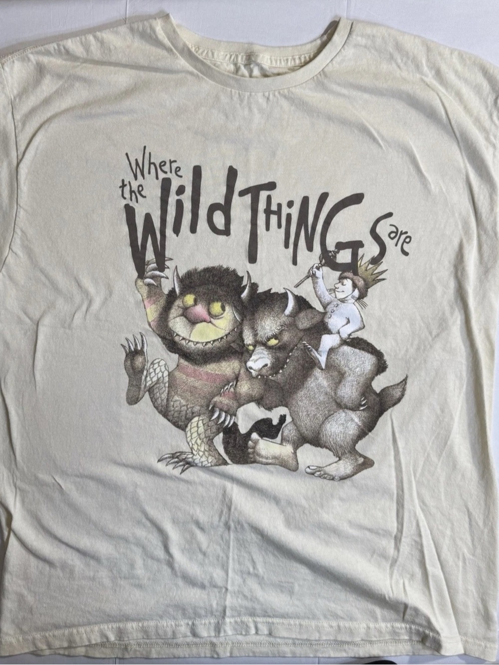 Where the Wild Things Are Men's T-Shirt Vintage Faded, XL, Tan